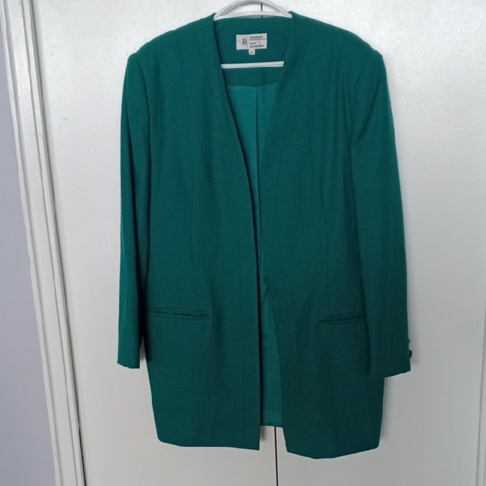 Vintage Pit To Pit 22. Braemar Jeremy Scott.Green Blazer Tailored Suit Jacket